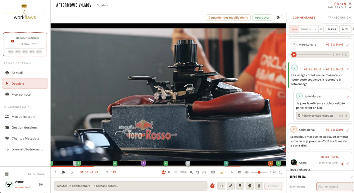 Le lecteur vidéo Workflaws, version 2 du montage
